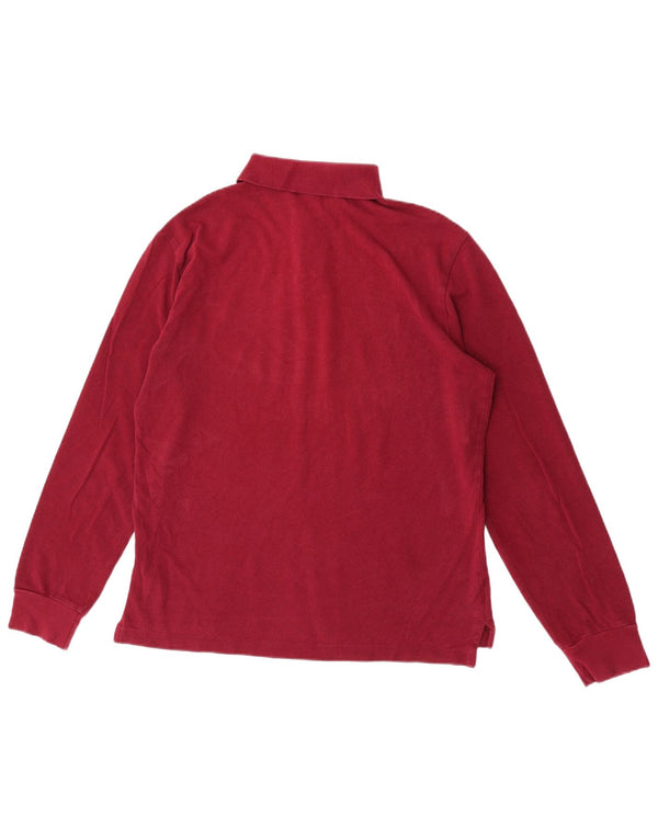 Polo Ralph Lauren Mens Long Sleeve Polo Shirt Large Burgundy Cotton