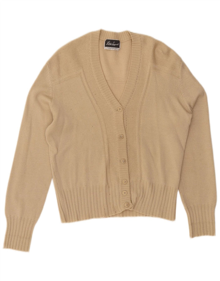 Luisa Spagnoli Womens Cardigan Sweater UK 12 Medium Beige Wool