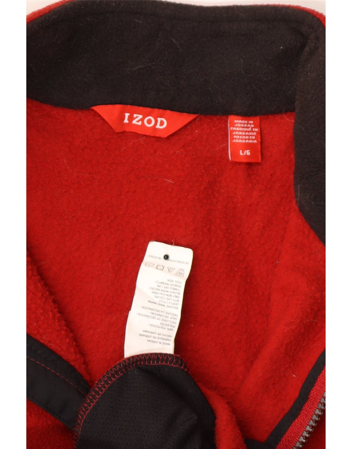 IZOD Mens Fleece Jacket UK 40 Large Red Polyester Vintage Izod and Second-Hand Izod from Messina Hembry 