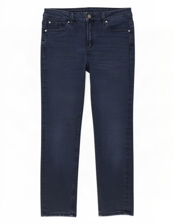 Marks & Spencer Damen-Cropped-Jeans UK 14 Large W30 L25 Marineblaue Baumwolle
