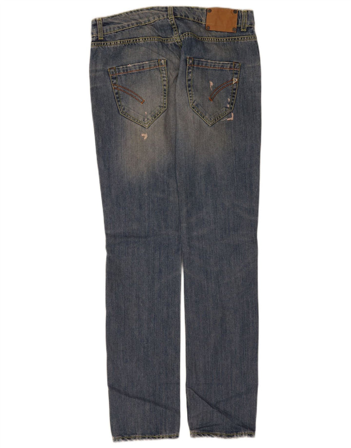 Dondup Jeans dritti invecchiati da donna W30 L34 cotone blu