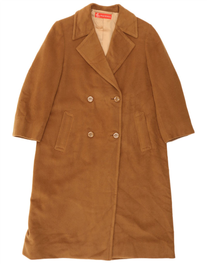 Piacenza Womens Double Breasted Coat UK 12 Medium Beige