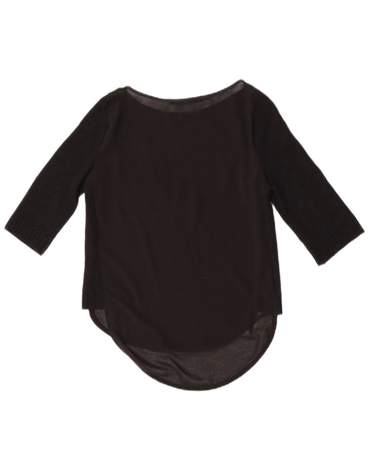 Zara Dame Top 3/4 ærme UK 10 Lille Sort