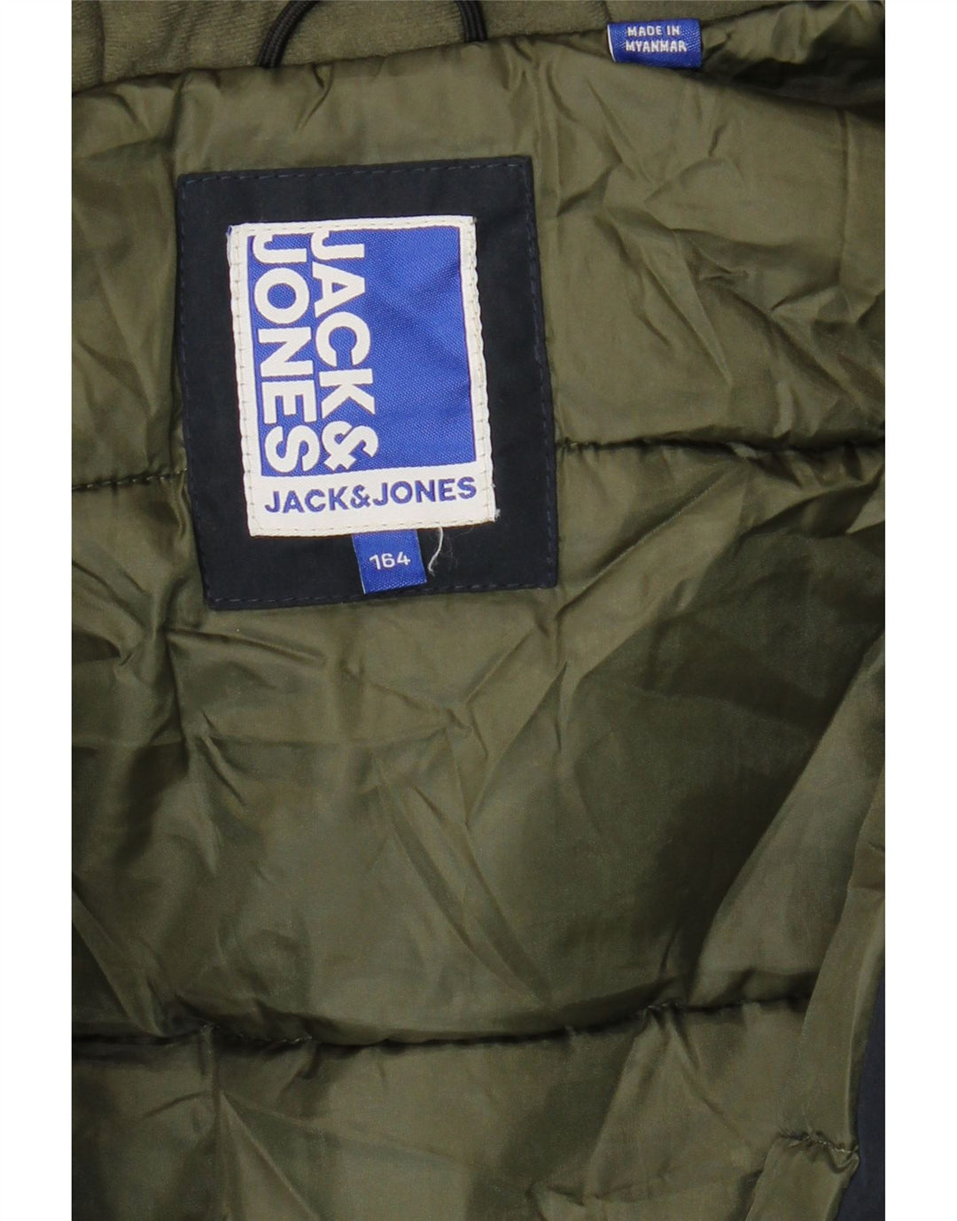 Jack & Jones Boys Hooded Parka Jacket 13-14 Years Navy Blue