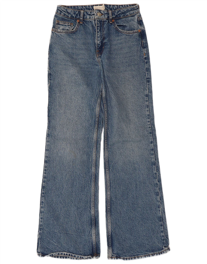 Topshop Womens Relaxed Flared Jeans W26 L30 Blue Cotton