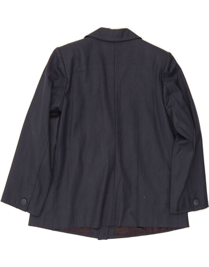 VINTAGE Womens 3 Button Blazer Jacket UK 14 Medium Navy Blue Vintage Vintage and Second-Hand Vintage from Messina Hembry 