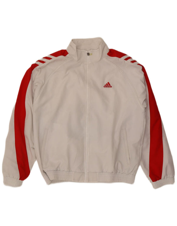 Giacca da tuta da uomo Adidas UK 44/46 Large Poliestere color block bianco