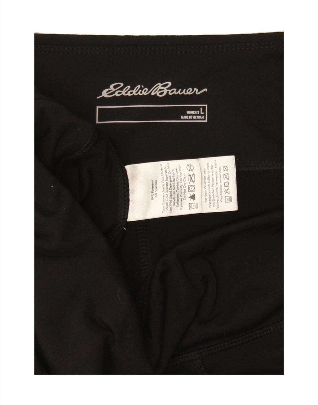 EDDIE BAUER Womens Tracksuit Trousers UK 16 Large  Black Polyester Vintage Eddie Bauer and Second-Hand Eddie Bauer from Messina Hembry 