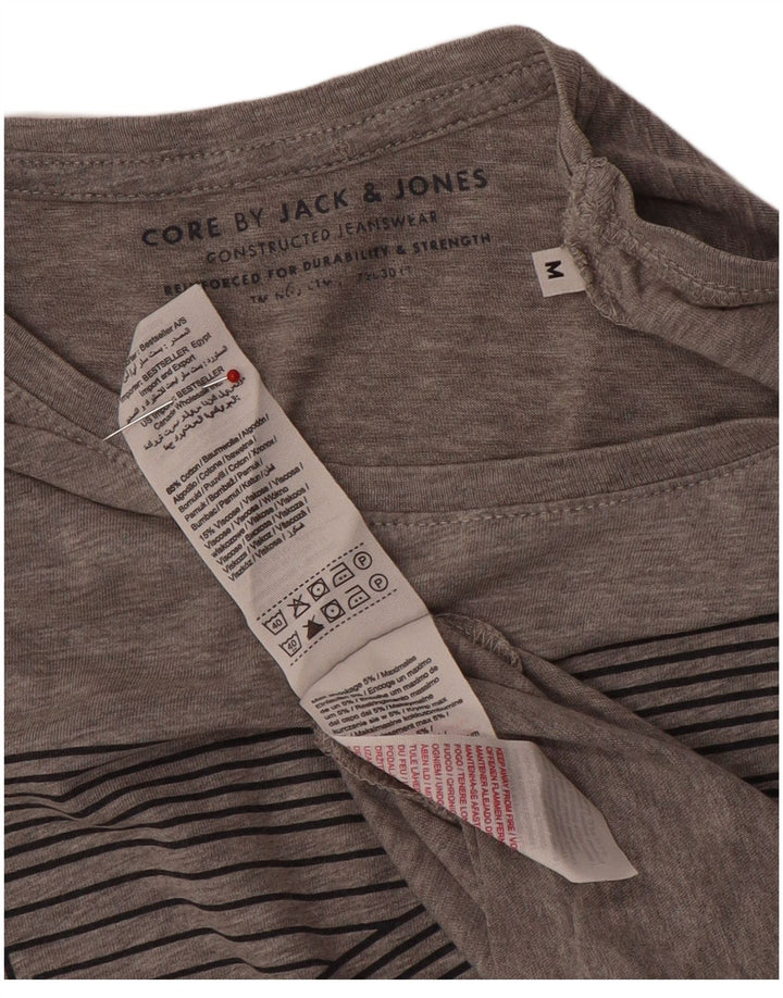 T-shirt grafica da uomo Jack & Jones Top in cotone grigio medio