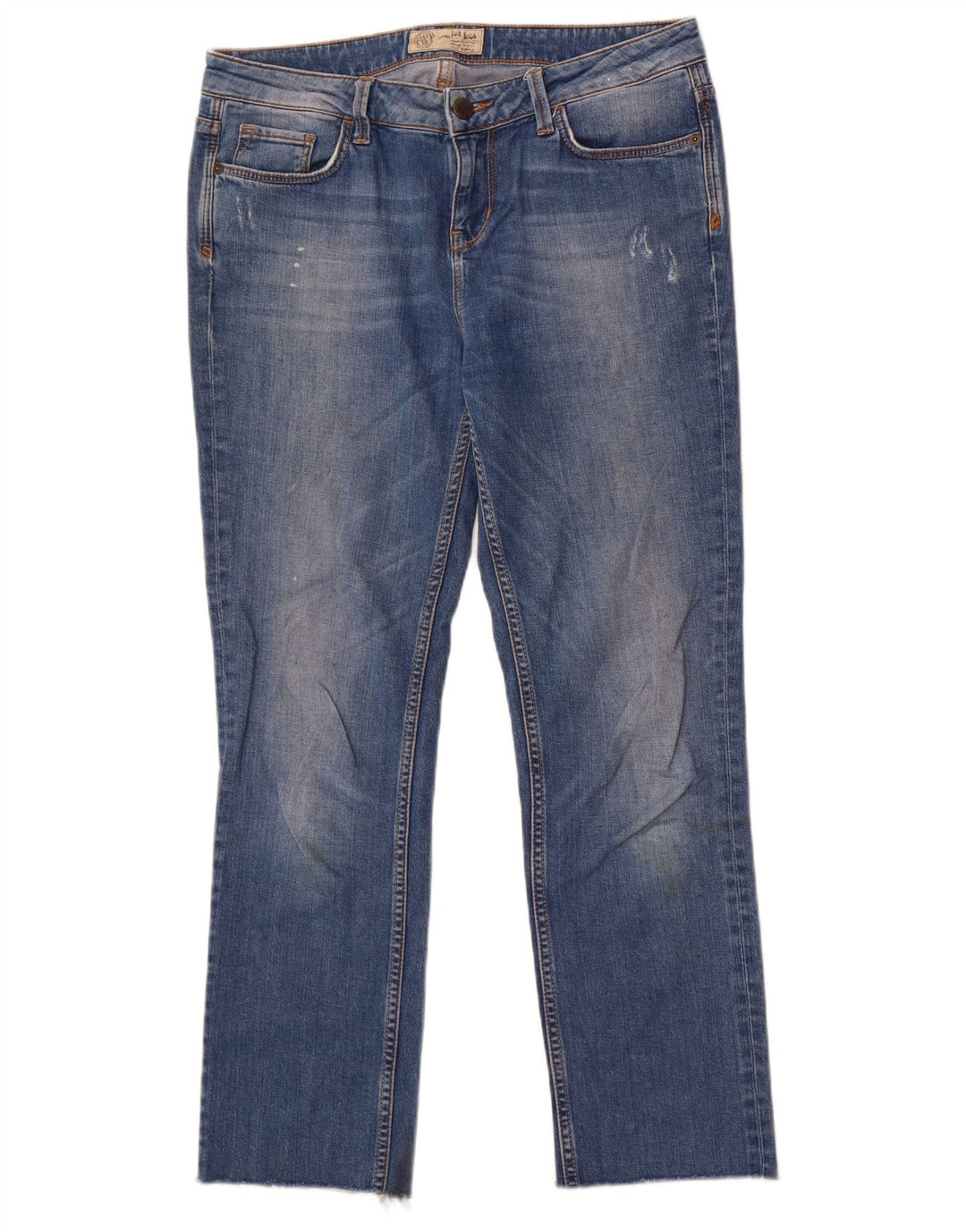 Fat Face Womens Distressed Straight Jeans W30 L28 Blue Cotton