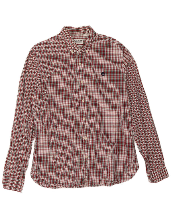 Timberland Mens Shirt Large Red Check Cotton