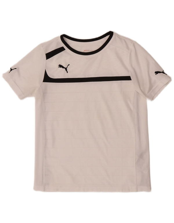 Puma Boys Regular Graphic T-Shirt Top 11-12 Years White Colourblock