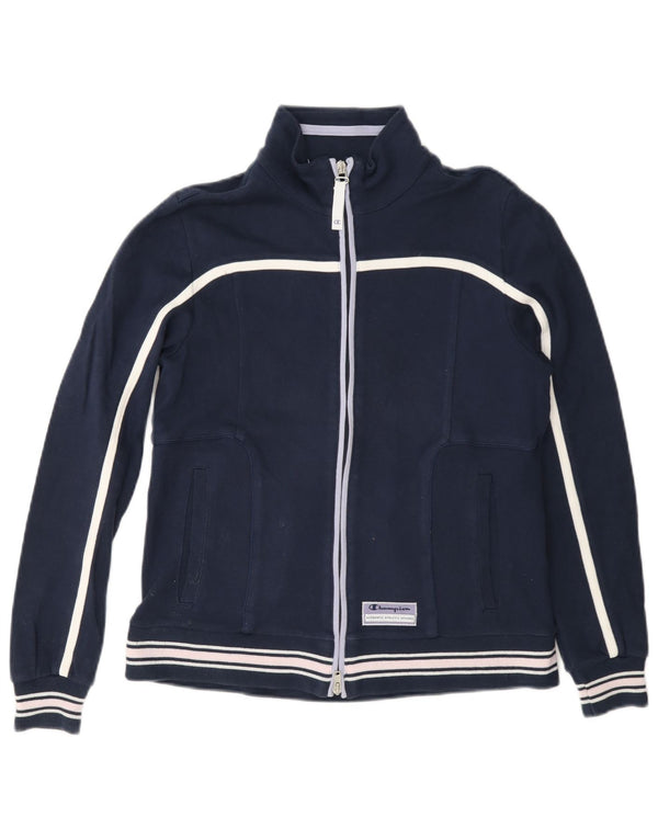 Champion Womens Easy Fit træningsdragt Topjakke UK 10 Small Navy Blue Bomuld