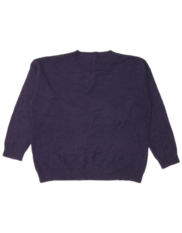 Maglione maglione girocollo da donna Marks & Spencer UK 16 grande blu navy