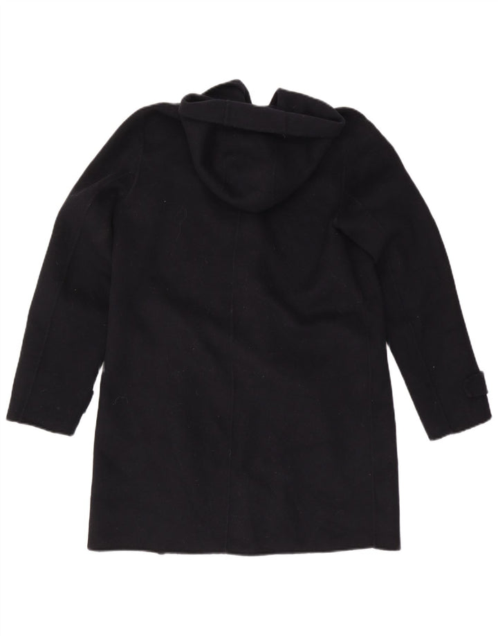 Zara Womens Hooded Overcoat UK 14 Medium Black
