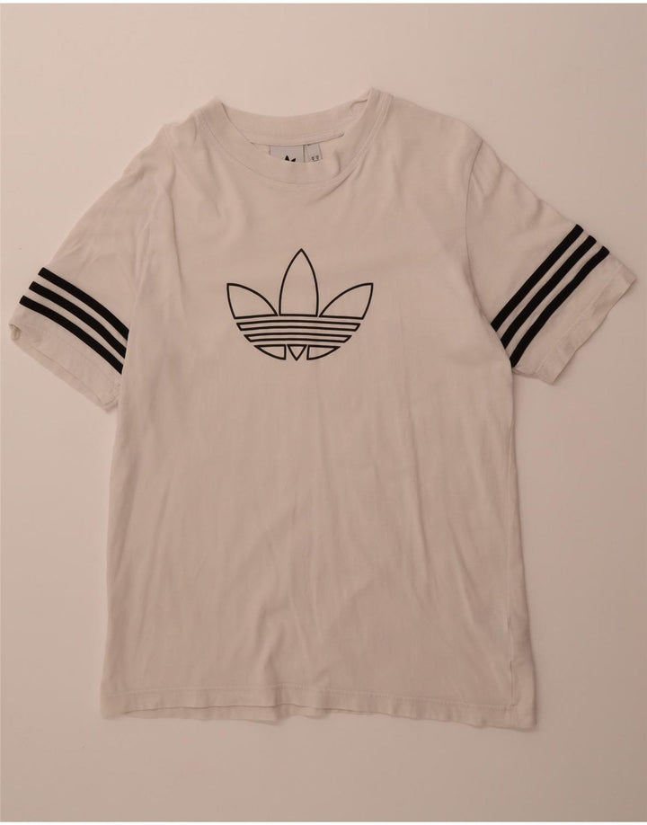 ADIDAS Mens Graphic T-Shirt Top Medium White Cotton Vintage Adidas and Second-Hand Adidas from Messina Hembry 