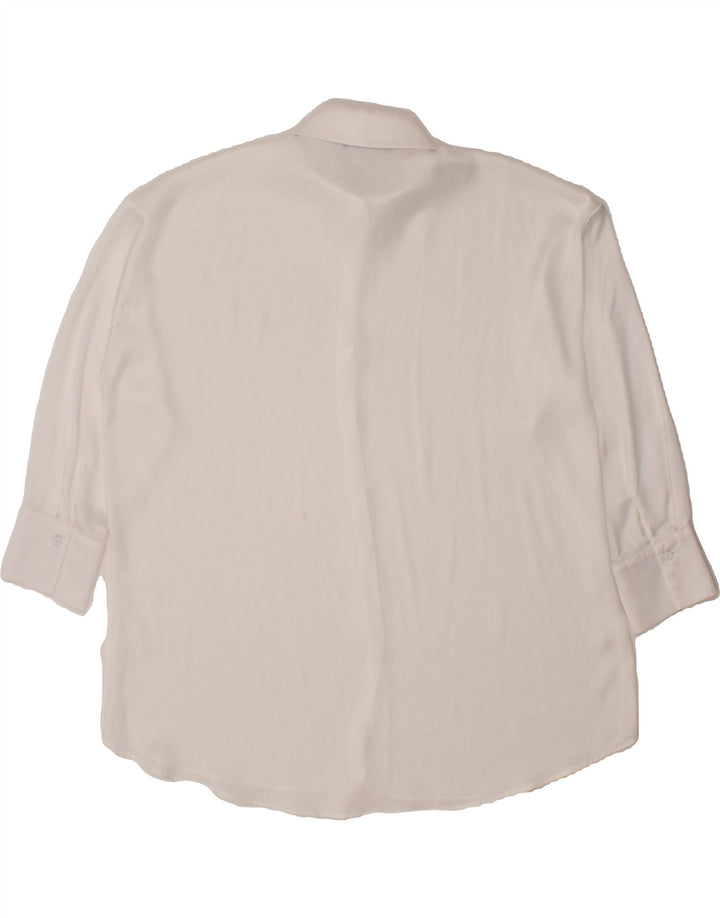ZARA Womens Oversized 3/4 Sleeve Shirt UK 10 Small White Vintage Zara and Second-Hand Zara from Messina Hembry 