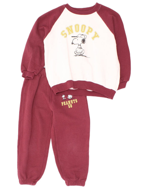 Survêtement complet graphique pour garçon Zara 5-6 ans en coton color block bordeaux