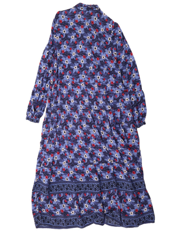 Marks & Spencer Womens Per Una langærmet skjortekjole UK 10 Small Blue