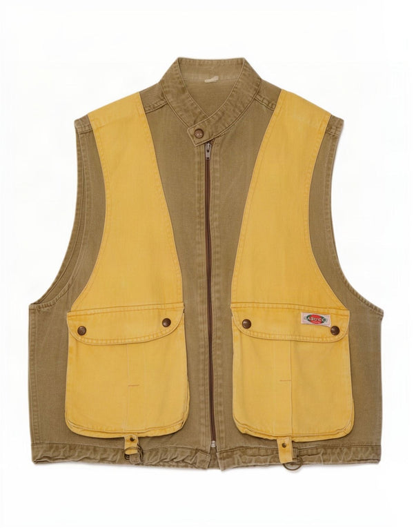 Casucci Chaleco vaquero para hombre UK 38 Medium Khaki Colorblock