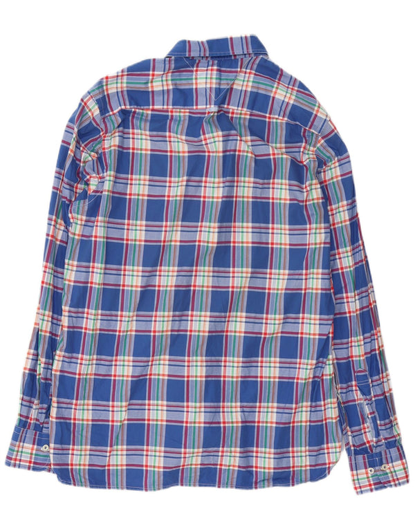 Tommy Hilfiger Chemise sur mesure pour homme en coton à carreaux bleu moyen