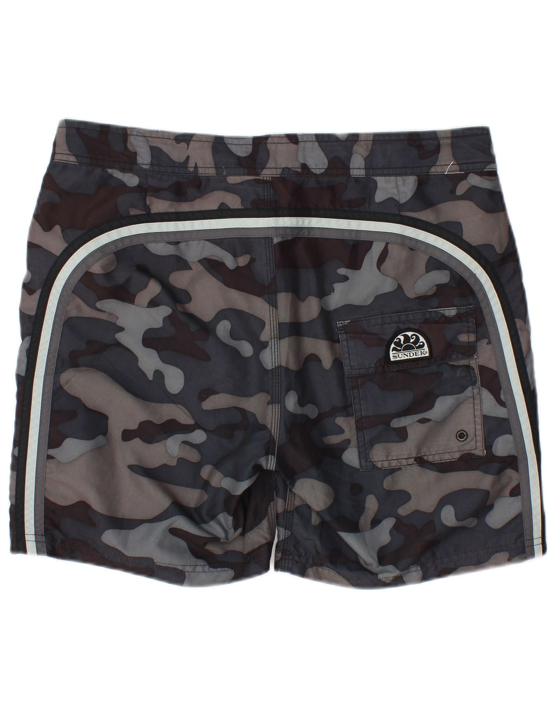 Sundek Mens Swimming Shorts Medium  Grey Camouflage Polyester