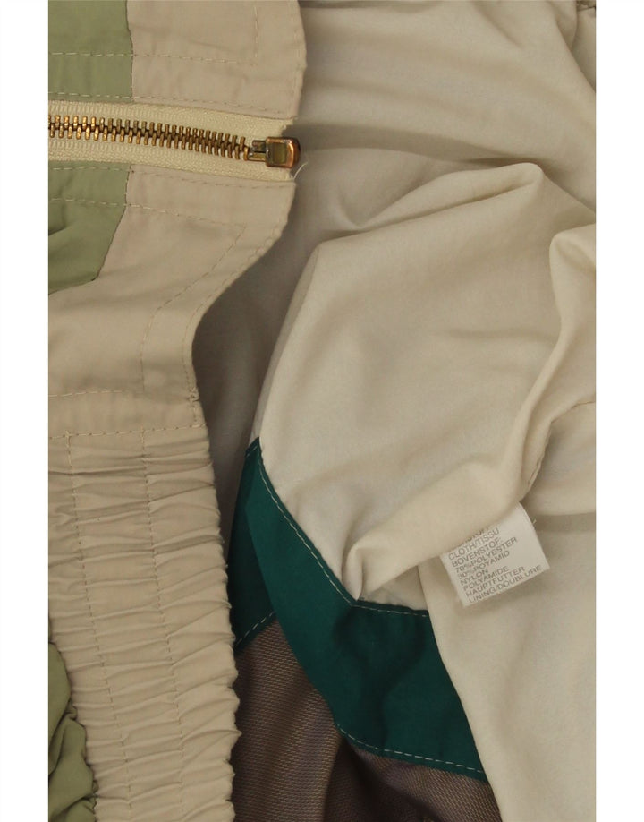 Vintage Womens Rain Jacket UK 18 XL Beige Colourblock Polyester