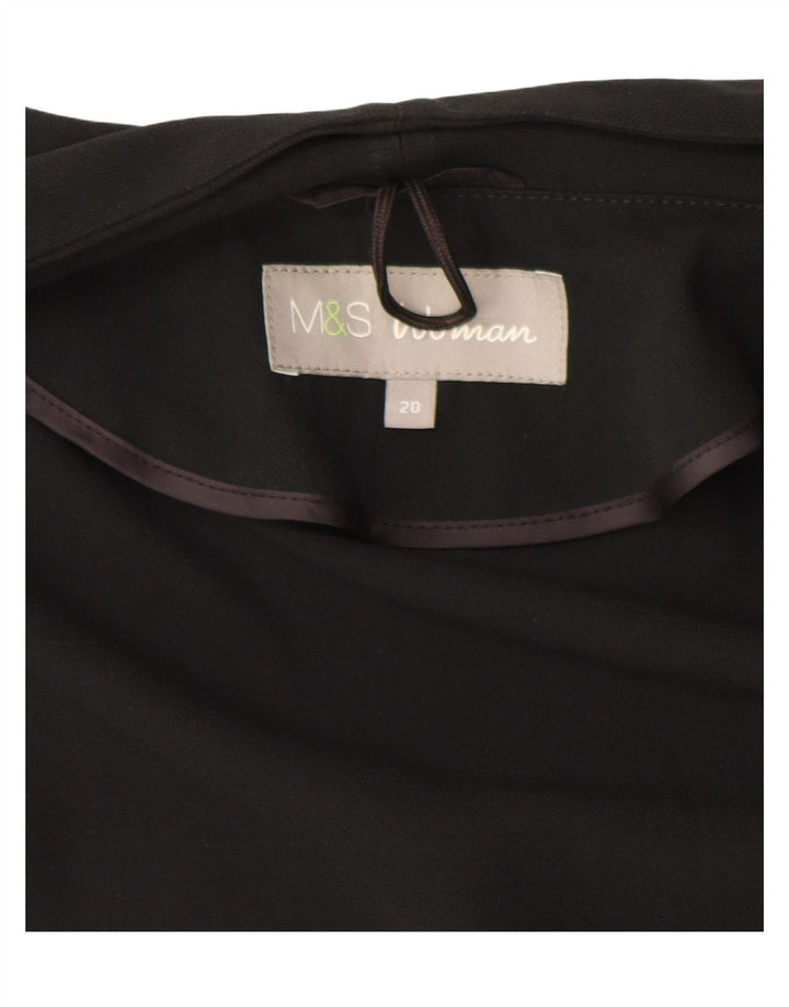 Marks & Spencer Womens 3/4 Sleeve Open Blazer Jacket UK 20 2XL  Black