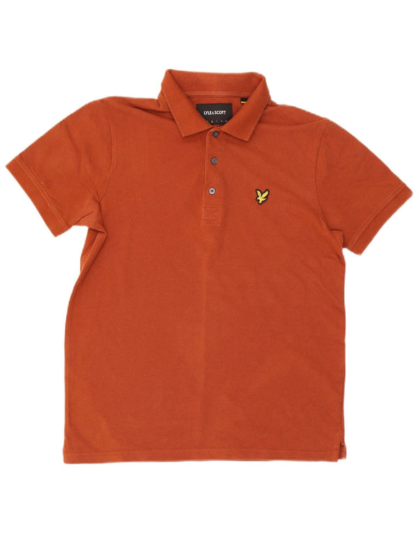 Lyle & Scott Mens Polo Shirt Medium Orange Cotton