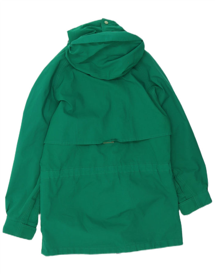 Eddie Bauer Mens Hooded Rain Jacket UK 36 Small Green Polyester