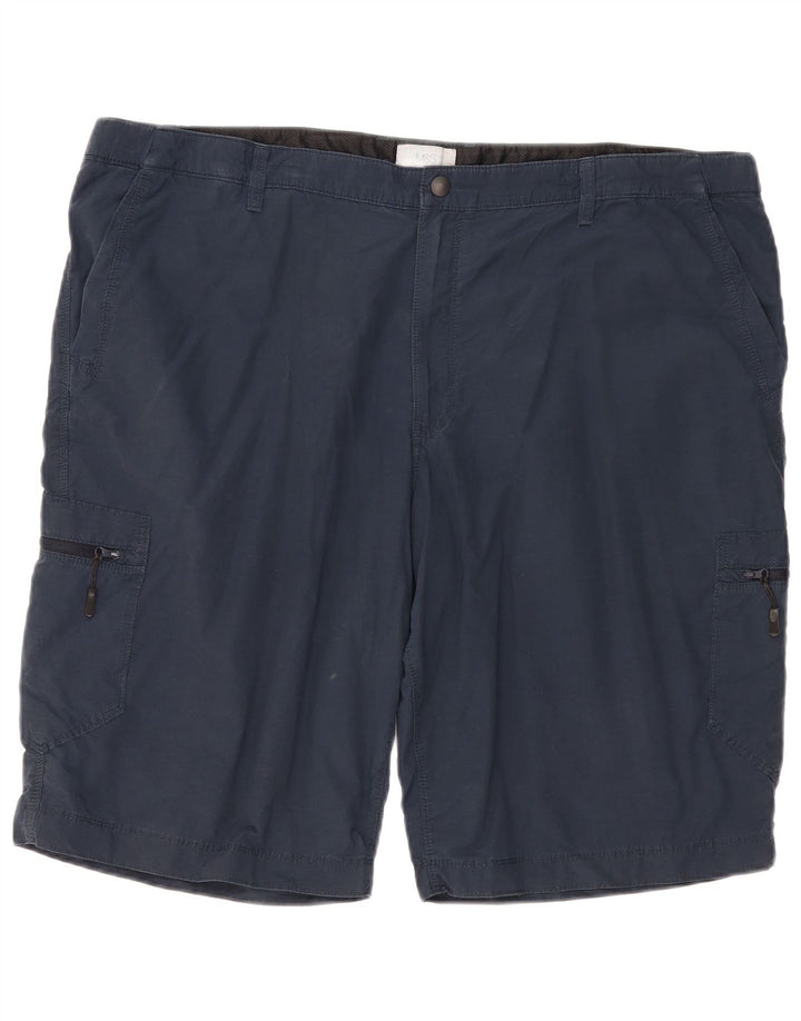 Marks & Spencer Mens Cargo Shorts W44 2XL Navy Blue Cotton