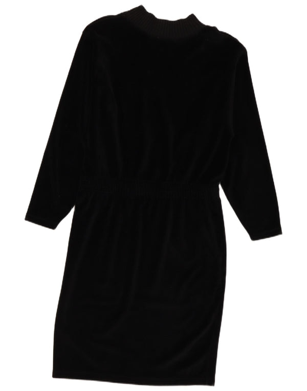 Lizsport Vestido tipo jersey de manga larga para mujer UK 40 Small Algodón negro
