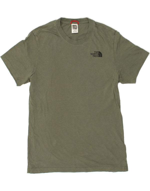THE NORTH FACE Mens Graphic T-Shirt Top Small Khaki Cotton