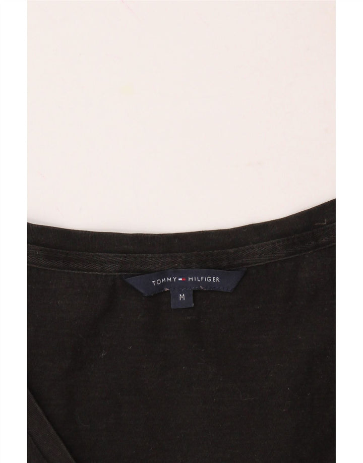 TOMMY HILFIGER Womens T-Shirt Top UK 12 Medium Black Vintage Tommy Hilfiger and Second-Hand Tommy Hilfiger from Messina Hembry 
