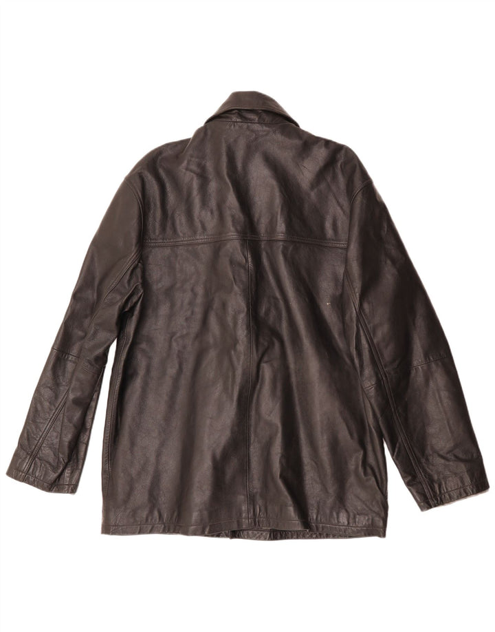 Ironsides Mens Leather Jacket UK 40 Large Black Leather