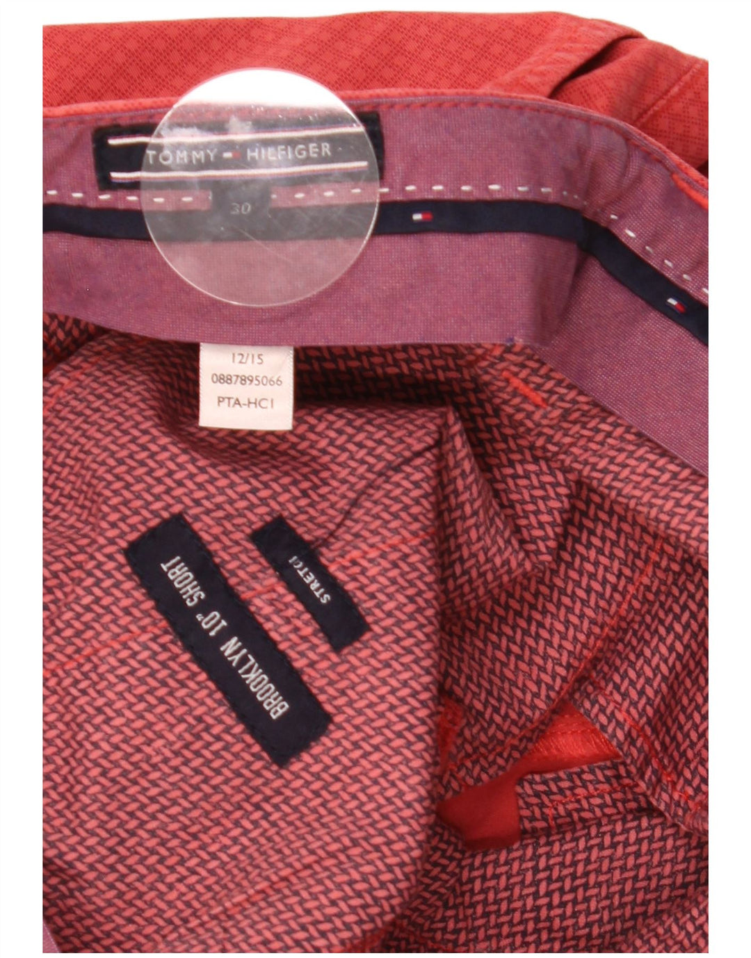 Tommy Hilfiger Mens Brooklyn Chino Shorts W30 Medium Red Geometric