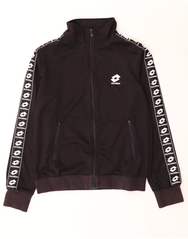 Lotto Womens Life's Graphic Tracksuit Top Jacket UK 16 Large Black