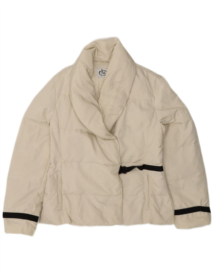 Giacca imbottita oversize da donna MARELLA UK 10 Small in poliammide bianco sporco