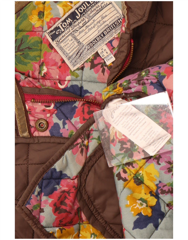 Joules Womens Quilted Jacket UK 12 Medium Grey Cotton