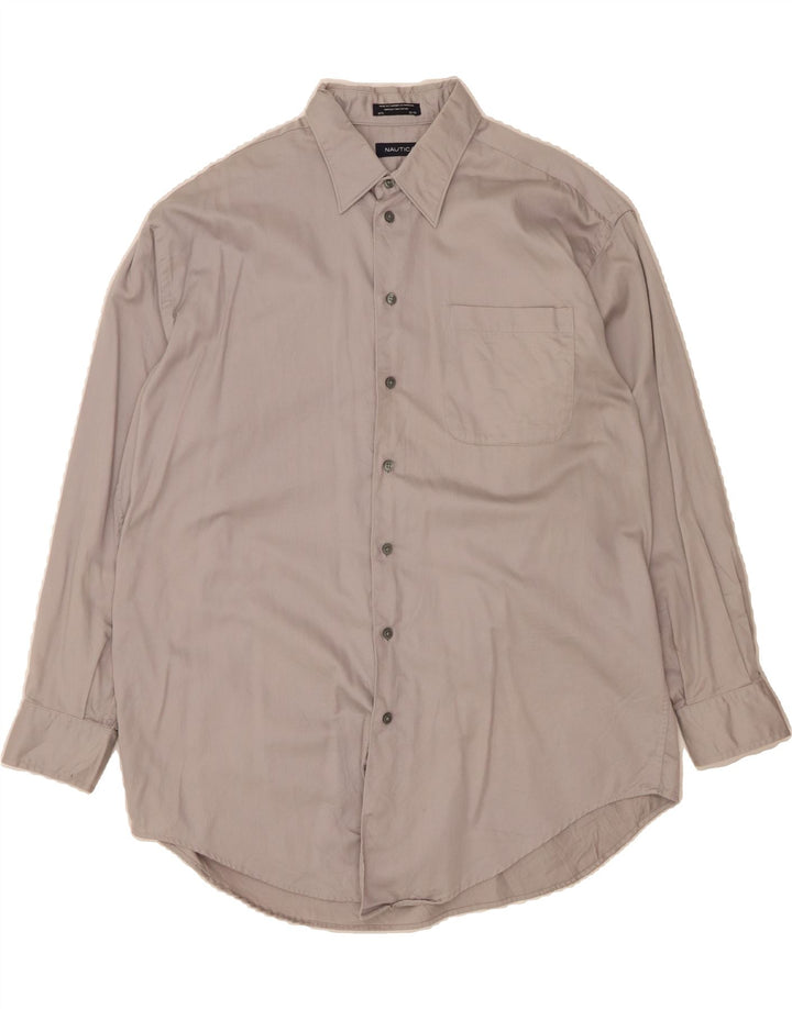 NAUTICA Mens Shirt Size 16 1/2 Large Grey Cotton Vintage Nautica and Second-Hand Nautica from Messina Hembry 