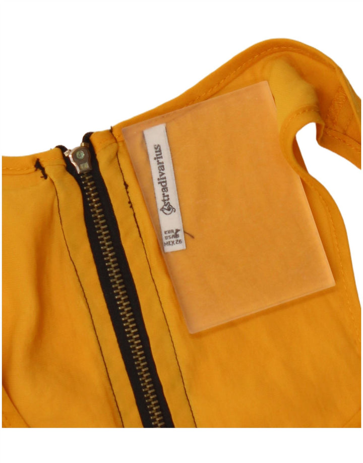 STRADIVARIUS Womens Sleeveless Blouse Top UK 10 Small Yellow