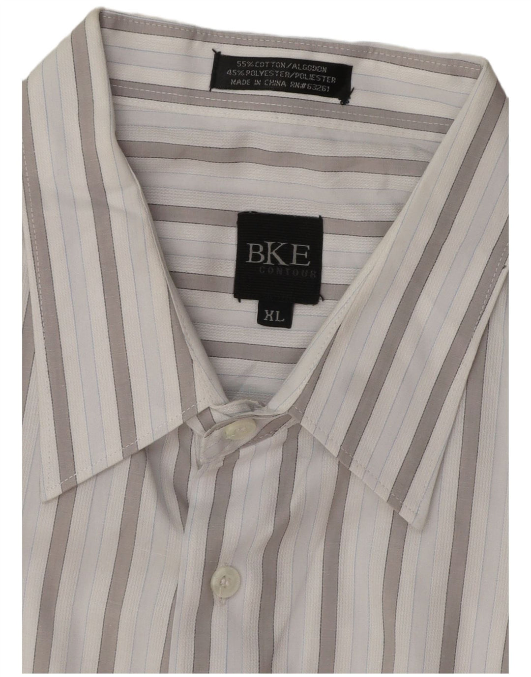 BKE Mens Shirt XL Blue Striped Cotton