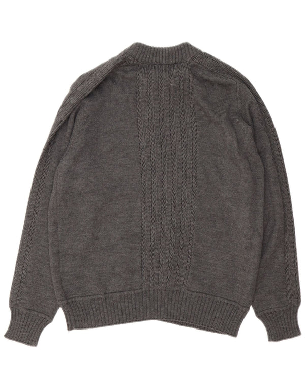 Trussardi Jeans Mens Zip Neck Jumper Sweater Medium Grey Wool