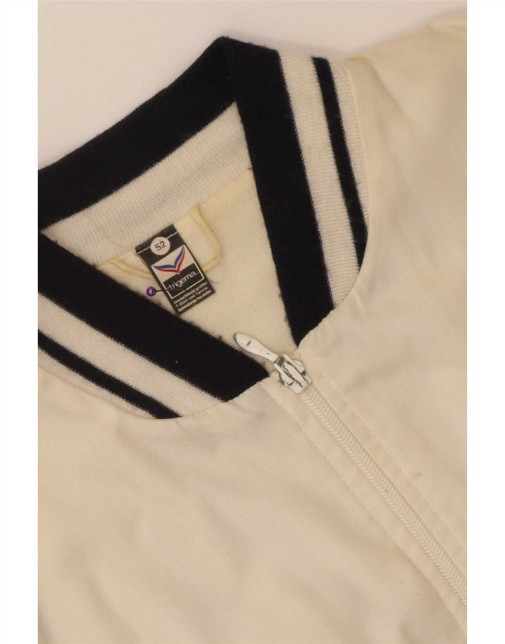 Trigema Chaqueta Bomber Hombre IT 52 XL Poliéster Color Block Blanco
