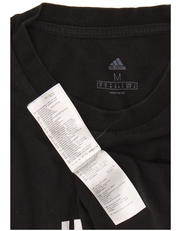 ADIDAS Mens Graphic T-Shirt Top Medium Black Cotton