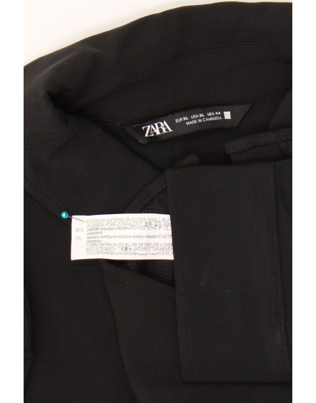 Zara Mens Overshirt Shirt XL Black Polyester