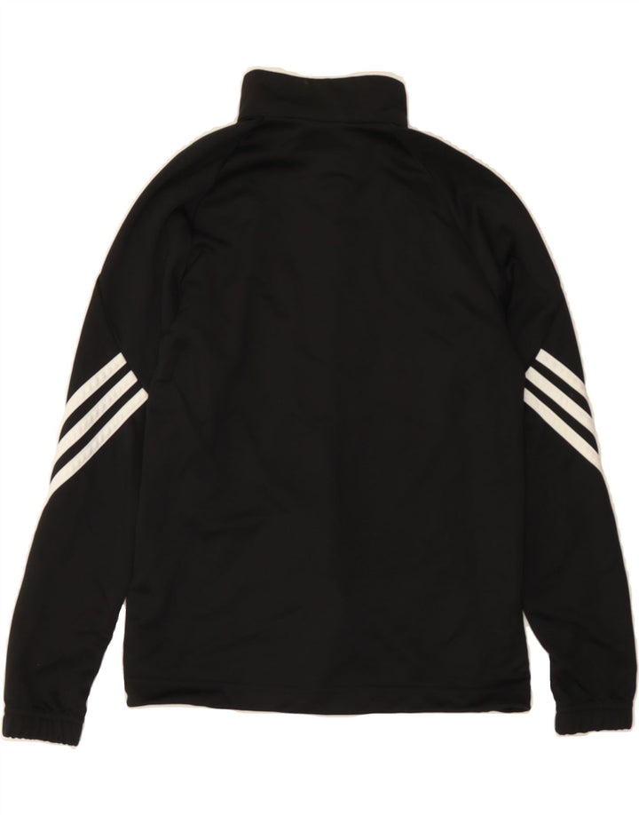 ADIDAS Boys Climalite Graphic Tracksuit Top Jacket 9-10 Years Black Vintage Adidas and Second-Hand Adidas from Messina Hembry 