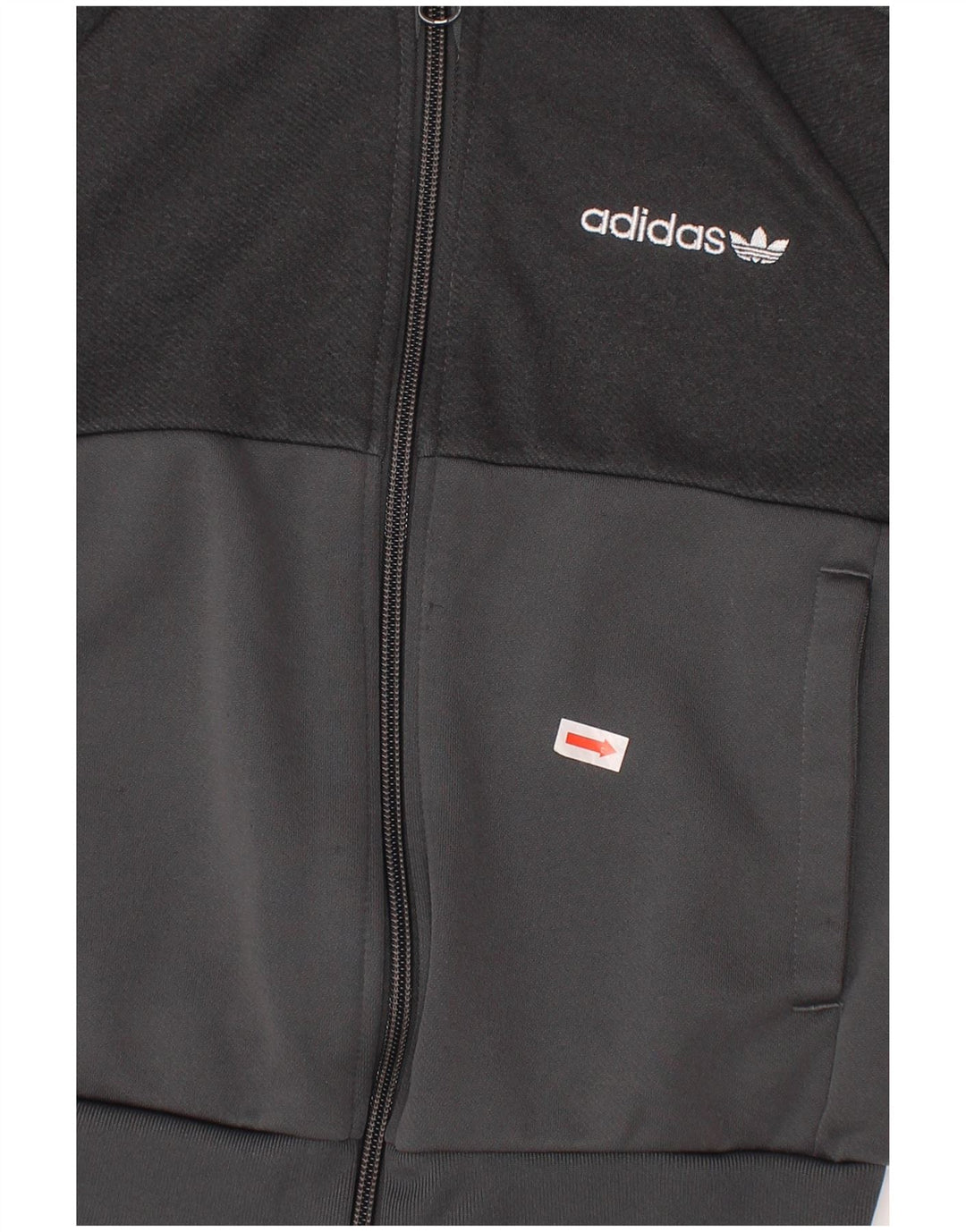 ADIDAS Boys Graphic Tracksuit Top Jacket 6-7 Years Grey Polyester