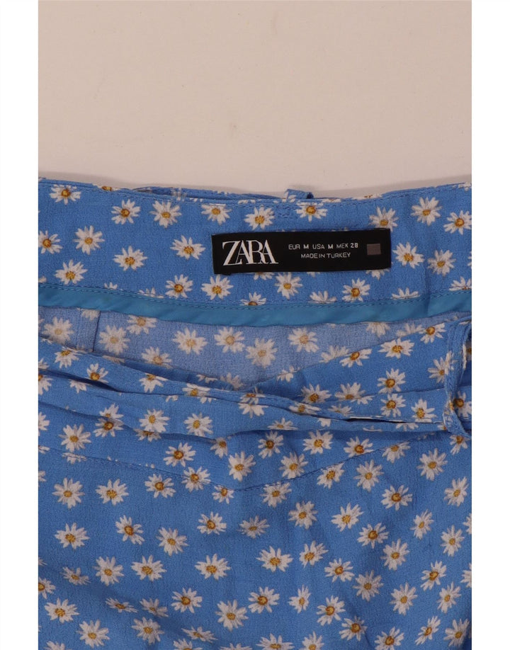 Zara Damenrock UK 12 Mittelblau geblümt