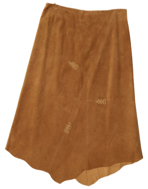 Gonna asimmetrica a vita alta in pelle scamosciata da donna Conbipel IT 48 XL W30 Marrone
